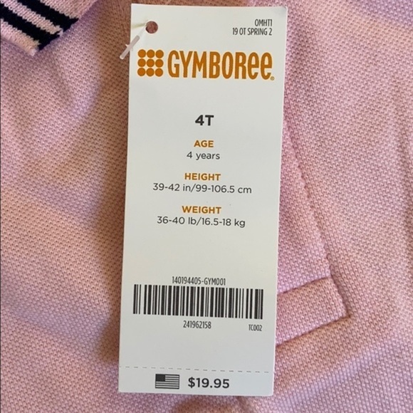 Gymboree Toddler Girls Pink Button Down Short Sleeve Polo Shirt Size 4T NWT - Picture 7 of 8